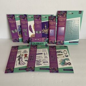 CRAFTERS COMPANION MASQUERADE BALL LOT 9 Stamp Dies Embossing Folder Feather NEW